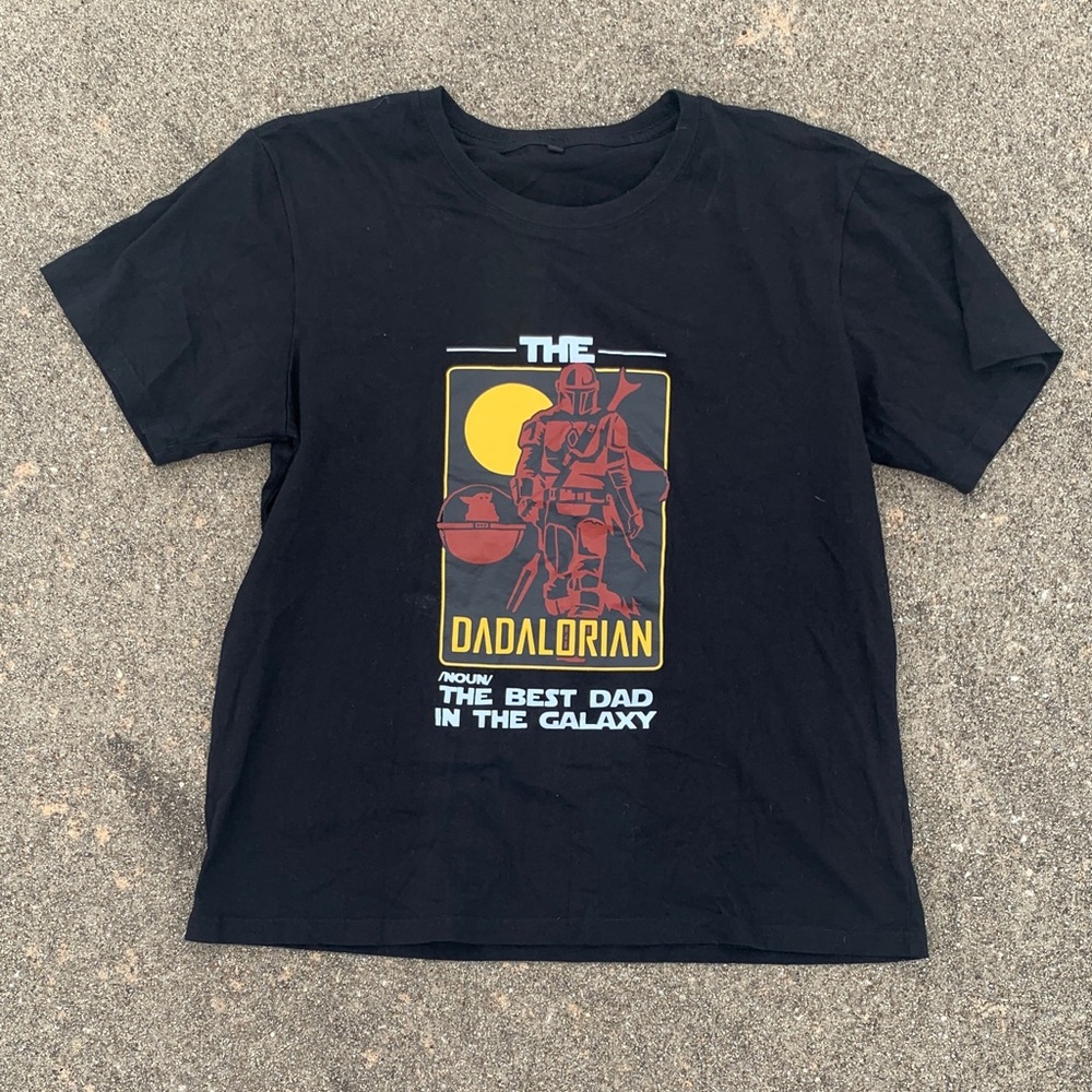 Black 'Dad-alorian' Graphic Short-Sleeve Tee